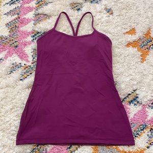 Magenta lululemon Power Y tank, size 6